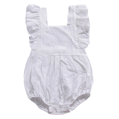 

Summer Newborn Baby Girls Solid Print Jumpsuit Sleeveless Infant Casual Bodysuit Outfits Cotton Blend Baby Clothing