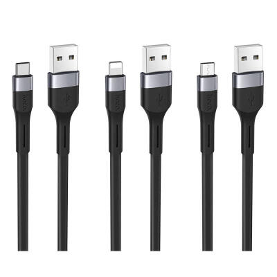 

HOCO X34 1m USB To Lightning Type-C Micro USB Data Charging Cable Cord For Android Phones IPhones-Type-C