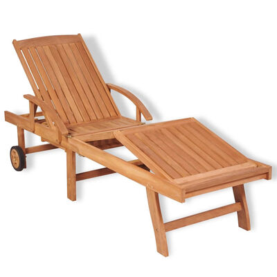 

Sun Lounger Solid Teak Wood