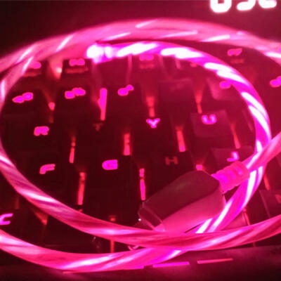 

LED Light Up Luminous Streamer Micro USB Type-C Lightning To USB Fast Charging Data Cable For IPHONE Android Phones-Type-C