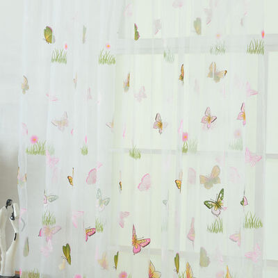 

100270cm Fresh Floral Print Tulle Voile Door Window Room Curtain Drape Panel Sheer Scarf ValancesArrival