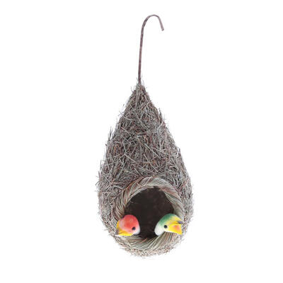 

Simulation Straw Cute Bird Nest Garden Hanging Decoration Bird House