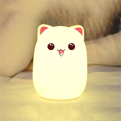 

YWXLight Change Color Cat LED Rechargeable USB Lamp Silicone Soft Nightlight