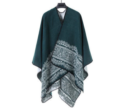 

Cross-border platform autumn&winter hot new European&American style fashion printed lace flowers imitation cashmere warm scarf