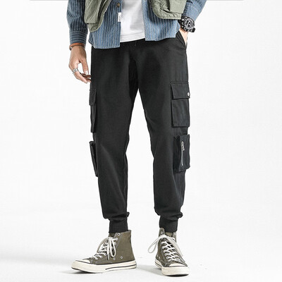 

Gobestart Mens New Fashion Casual Straight Overalls Pocket Trousers Drawstring Pants