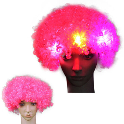 

〖Follure〗Party Disco LED Flash Clown Hair Football Fan-Adult Afro Masquerade Hair Wig