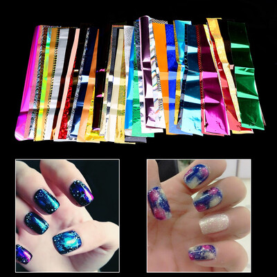 

Greensen Nail Art Wrap Foils Transfer Decal50Pcs Nail Art Foils Transfer Glitter Sticker Polish Decal Manicure Decoration Tool
