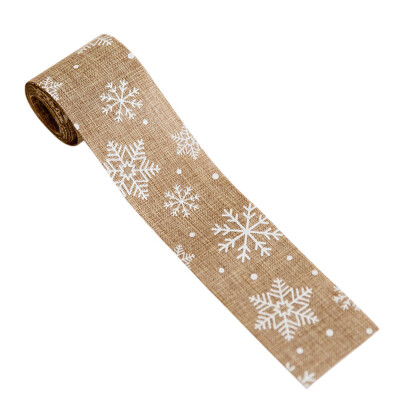 

Tailored Burlap Christmas Ribbon Rolls Linen Crafting Ribbons Decoration for Wedding