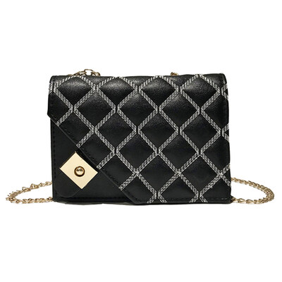 

Fashion Faux Leather Rhombus Embroidery Women Crossbody Pouch Flip Shoulder Bag