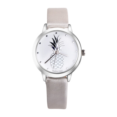 

New Fashion Women Pineapple Watch Casual Leather Analog Quartz Wristwatches Ladies Dress Watches Clock Relogio Feminino 533