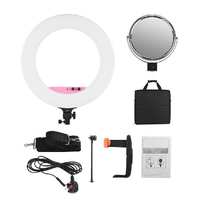 

Andoer 18inch LED Video Ring Light Fill-in Lamp Studio Photography Lighting 80W Dimmable 3200K-5800K Bi-color with Mirror Phone