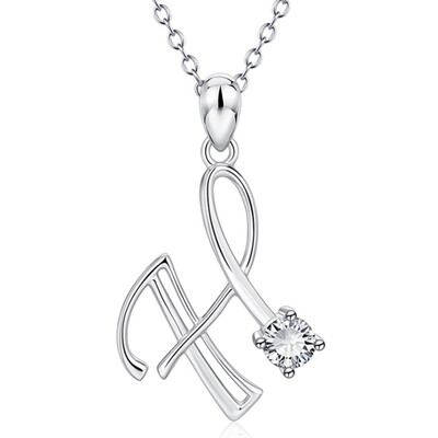 

Initial Necklace 925 Sterling Silver Letters 26 Alphabet Pendant Necklace