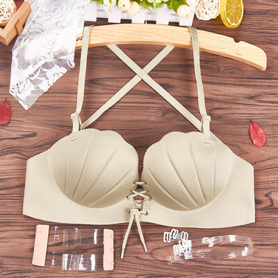 

〖Follure〗Women Big Size Sexy Bra Adjustable Drawstring Lingerie Push-Up Shell Bra