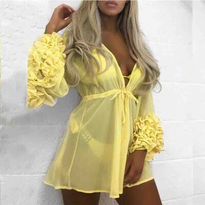 

Women Beachwear Swimwear Tassel Bikini Cover Up Summer Kaftan Top Beach Dress