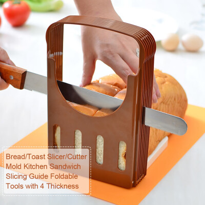 

Bread CutterYMIKO BreadToast SlicerCutter Mold Kitchen Sandwich Slicing Guide Foldable Tools with 4 Thickness Bread Slicer