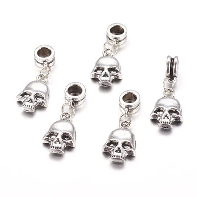 

Alloy European Dangle Beads Skull Antique Silver 29mm Hole 5mm