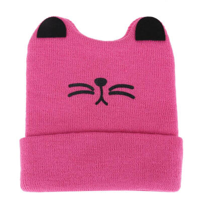 

Baby Hats Newborn Cat Ear Hat Autumn Winter Boys Girls Cartoon Knitting Cap