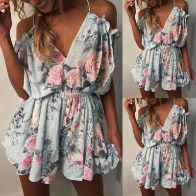 

US STOCK Women Clubwear V Neck Playsuit Bodycon Party Jumpsuit&Romper Trousers