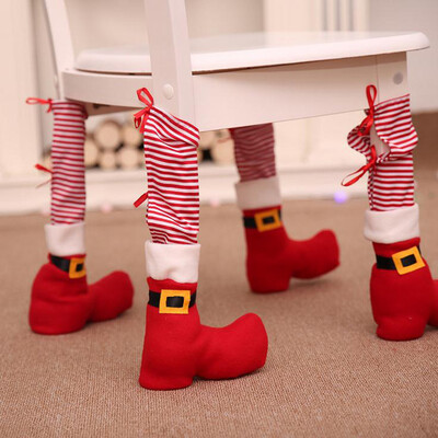 

〖Follure〗4PC Foot Chair Or Table Leg Covers Bag Xmas Party Christmas Table Decorations
