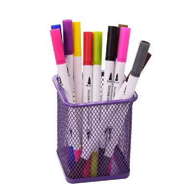 

Mesh Pen Pencil Holder Metal Pen Organizer Storage Stationery Container Square Padded Base for Desk School Office