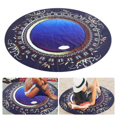 

Greensen Outdoor Soft Light Polyester Delicate Print Round Decor Beach Towel Yoga Mat Sunscreen Shawl