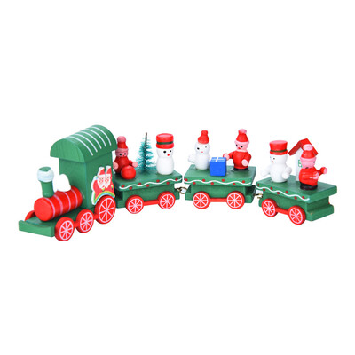 

YIWULA4 Pieces Wood Christmas Xmas Train Decoration Decor Gift Christmas Stage Set