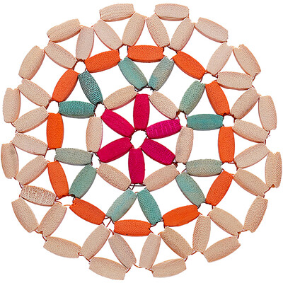 

Bamboo Coaster Cutlery Pot Insulation Pad Flower Shape Plate Bowl Mat Dining Table Supplies