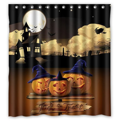 

Siaonvr Fashion Happy Halloween Waterproof Polyester Fabric Shower Curtain 66 x 72inch