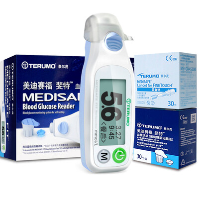 

TERUMO blood glucose meter home imported from Japan fully automatic free code meditation feifeifu FR201BC with 90 test strips 90 blood collection needle