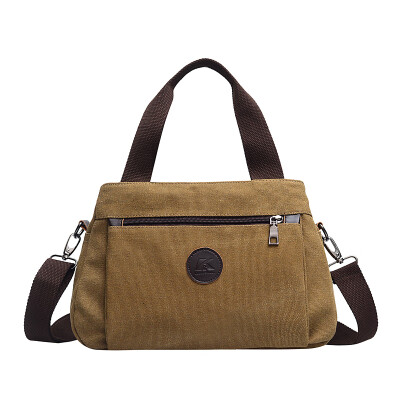 

Canvas Ladies Bag Handbag ladies Korean simple multi-layer small cloth bag recreational light one-shoulder oblique Bag