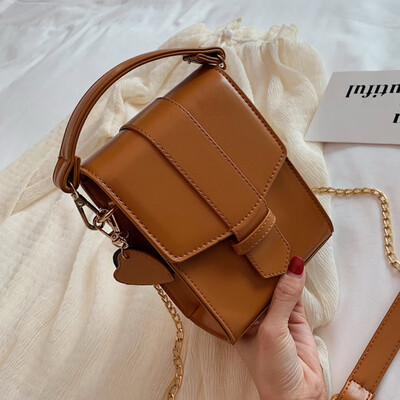 

2019 new Korean version of vertical small square bag female diagonal simple Joker belt bag female student bag