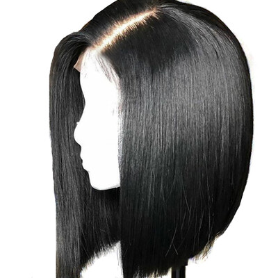 

Full Lace Wigs Bob Glueless Short Silky Straight Brazilian Human Hair Lace Front Wigs with Baby Hair for Women Middle Part