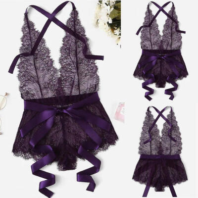 

New Women Sexy Transparent Dress Nightwear Bow Knot Tunic Nightgown Sleepwear