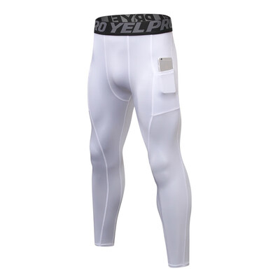 

Mens fitness belt pockets running training exercise stretch sweat quick drying tight pants
