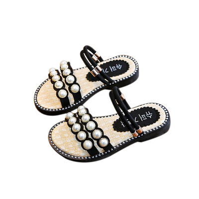 

Summer Baby Girls Shoes Toddler Infant Kids Pearl Crystal Single Princess Roman Shoes Indoor Outdoor Beach Sandals For Children