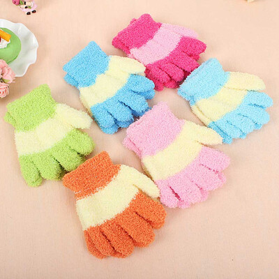 

Winter Warm Knitted Convertible Flip Top Finger less Candy Color Knit Mittens for Children