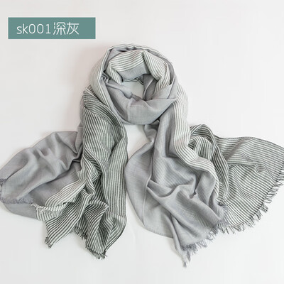 

New spring&autumn literary striped cotton&linen scarf female Mori wind sunscreen linen scarves shawl wholesale SK001