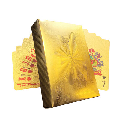 

1 SET Golden Foil Plated Normal Playing Cards Poker 52 Cards 2 Jokers Special Unusual Birthday Gift Poker