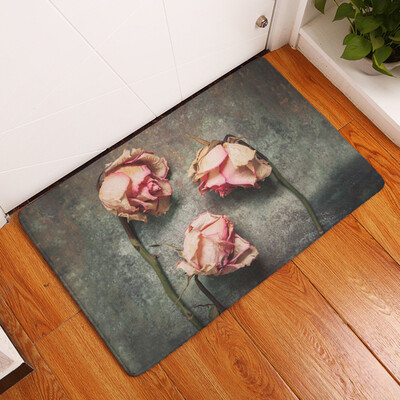 

Toponeto Vintage Floral Non-skid Porch Door Rug Floor Mat