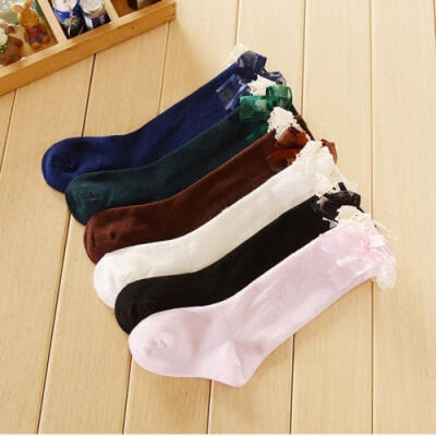 

Cute Baby Kid Girl Lace Bow Princess Socks Cotton Knee High Socks Stockings 1-6Y