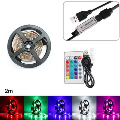 

Siaonvr 200CM USB LED Strip Light TV Back Lamp 5050RGB Colour ChangingRemote Control
