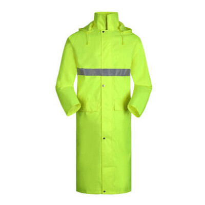 

Mens Outdoor Hiking Raincoat Reflective Strips Single-breasted Hooded Poncho Uk