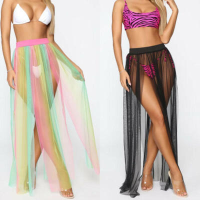 

US Women Sexy Swimwear Bikini Cover Up Beach Maxi Wrap Skirt Sarong Pareo Dress