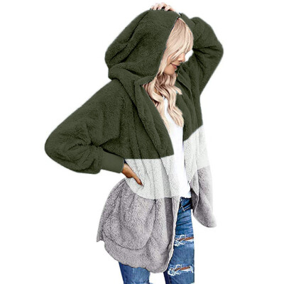 

Roseonmyhand Womens Oversized Open Front Hooded Draped Pockets Cardigan Coat