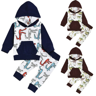 

Newborn Baby Boys Girls Hoodie T-shirt TopsPants Outfits Toddler Clothes Set