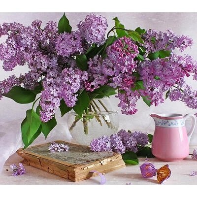 

5D DIY Diamond Painting Purple Flowers Cross Stitch Embroidery Mosaic Kit