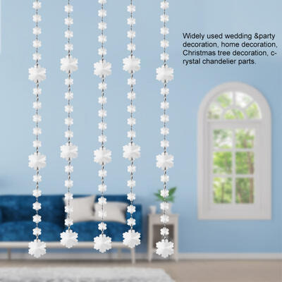 

Greensen Crystal Snowflake Octagonal Hanging Beads DIY Curtains for Wedding Christmas Party Decor