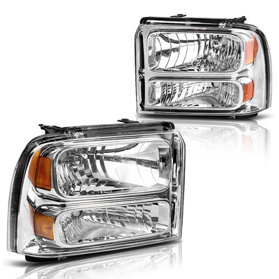 

05 06 07 Ford F250 F350 F450 F550 Super Duty05 Ford Excursion Headlight AssemblyOE Projector HeadlampChrome Housing