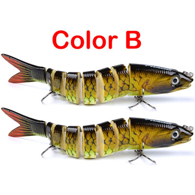 

Jointed Top Water Plastic Fishing Lure 3D Swimbait Artificial Bait Lure Hooks