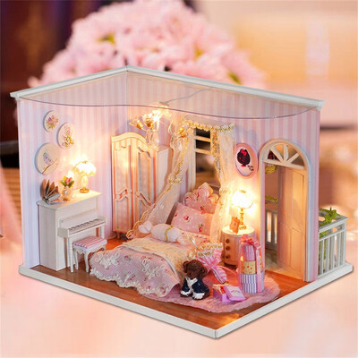 

Gotoamei 3D Wooden DIY Miniature House Furniture LED House Puzzle Decorate Creative Gifts